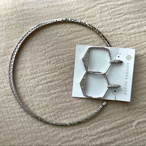 Kendra Scott Selena Collar Necklace & Open Frame Drop Earrings, Rhodium-Plated